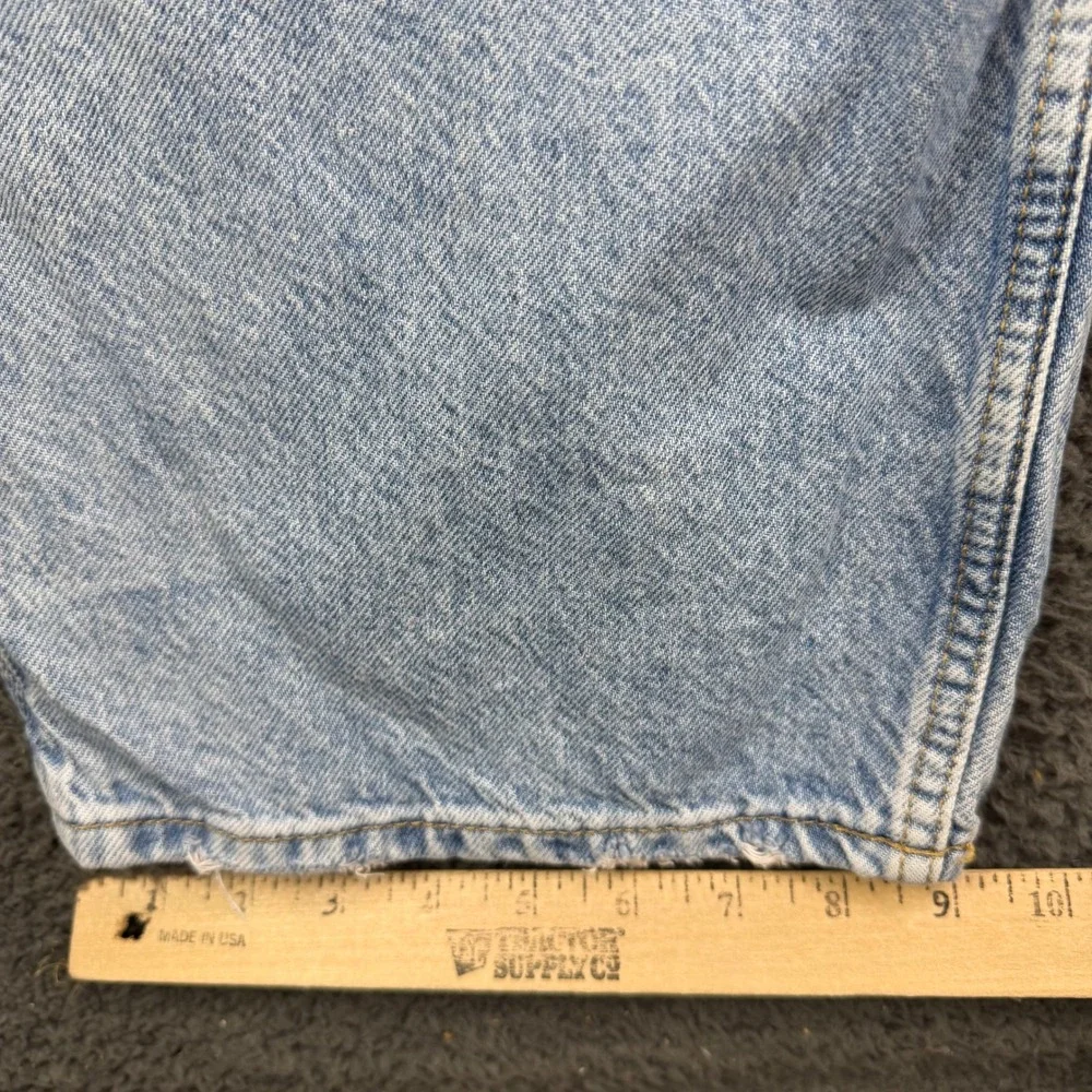 H&M &Denim Baggy Loose Fit High Waist Distressed Light Wash Jeans US 6